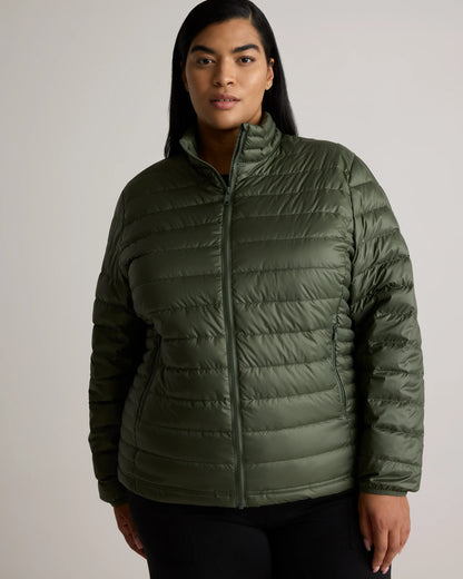 Lightweight Down Packable Puffer Jacket - 1X / Black