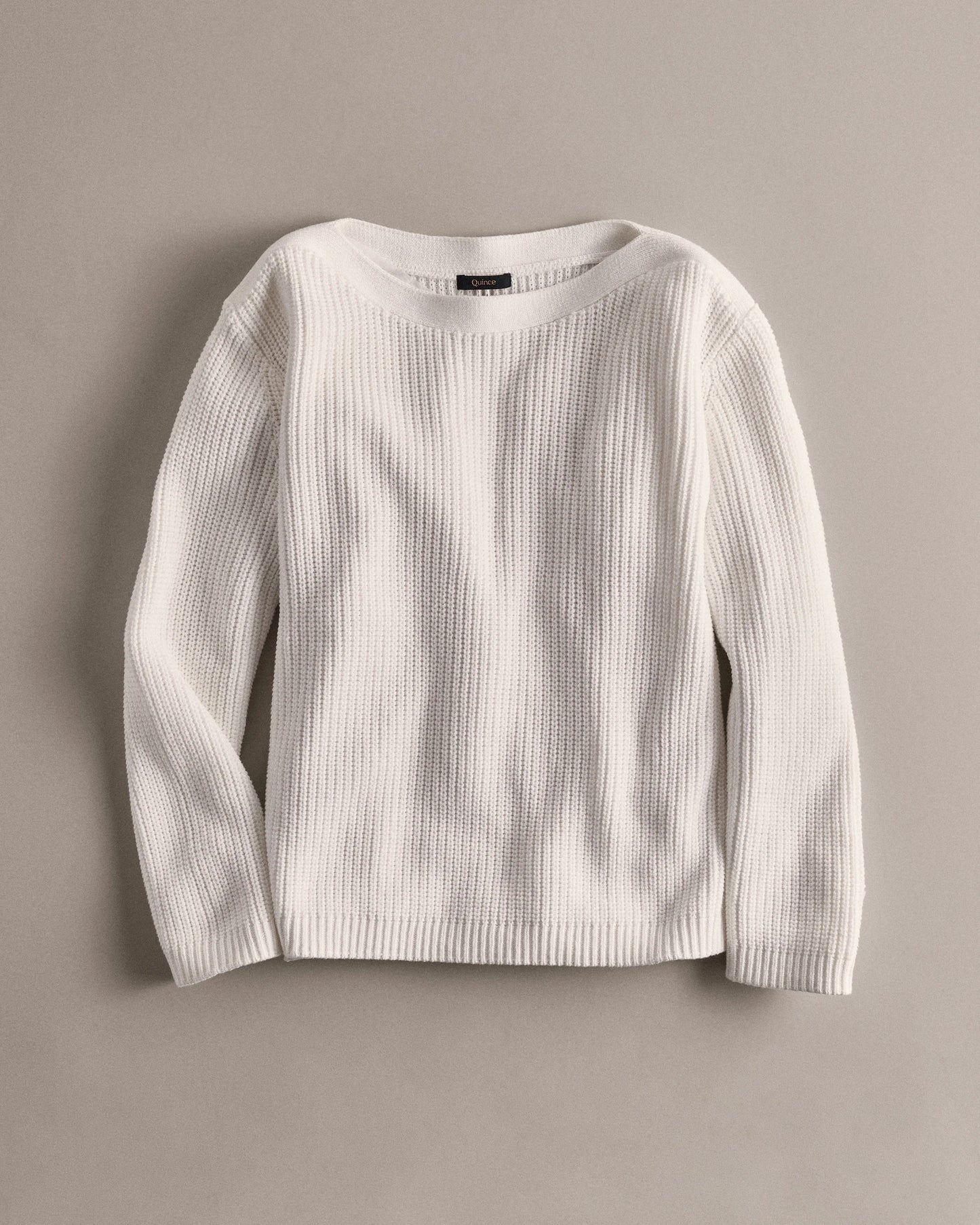 100% Organic Cotton Fisherman Boatneck Sweater - XS / Navy