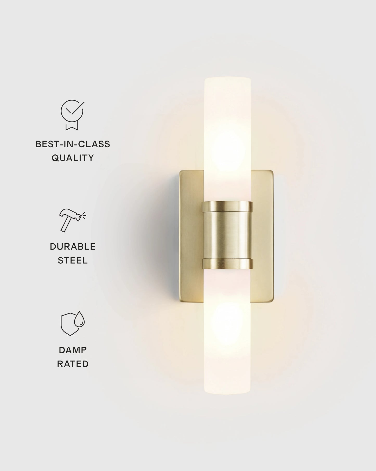 Cuff Glass Vanity Sconce - 16" / Brass