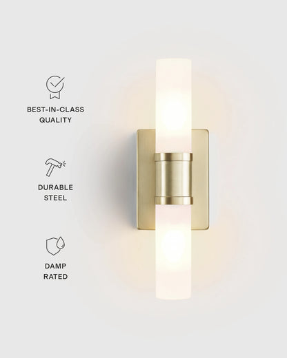 Cuff Glass Vanity Sconce - 16" / Brass