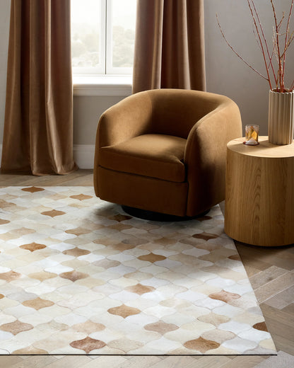 Trellis Hair on Hide Rug - 5' x 8' / Natural