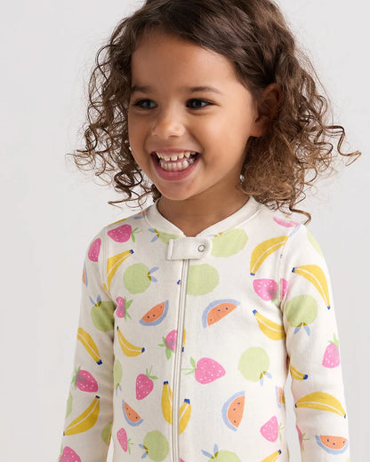 100% Organic Cotton One Piece Pajama - 2T / Navy Stripe