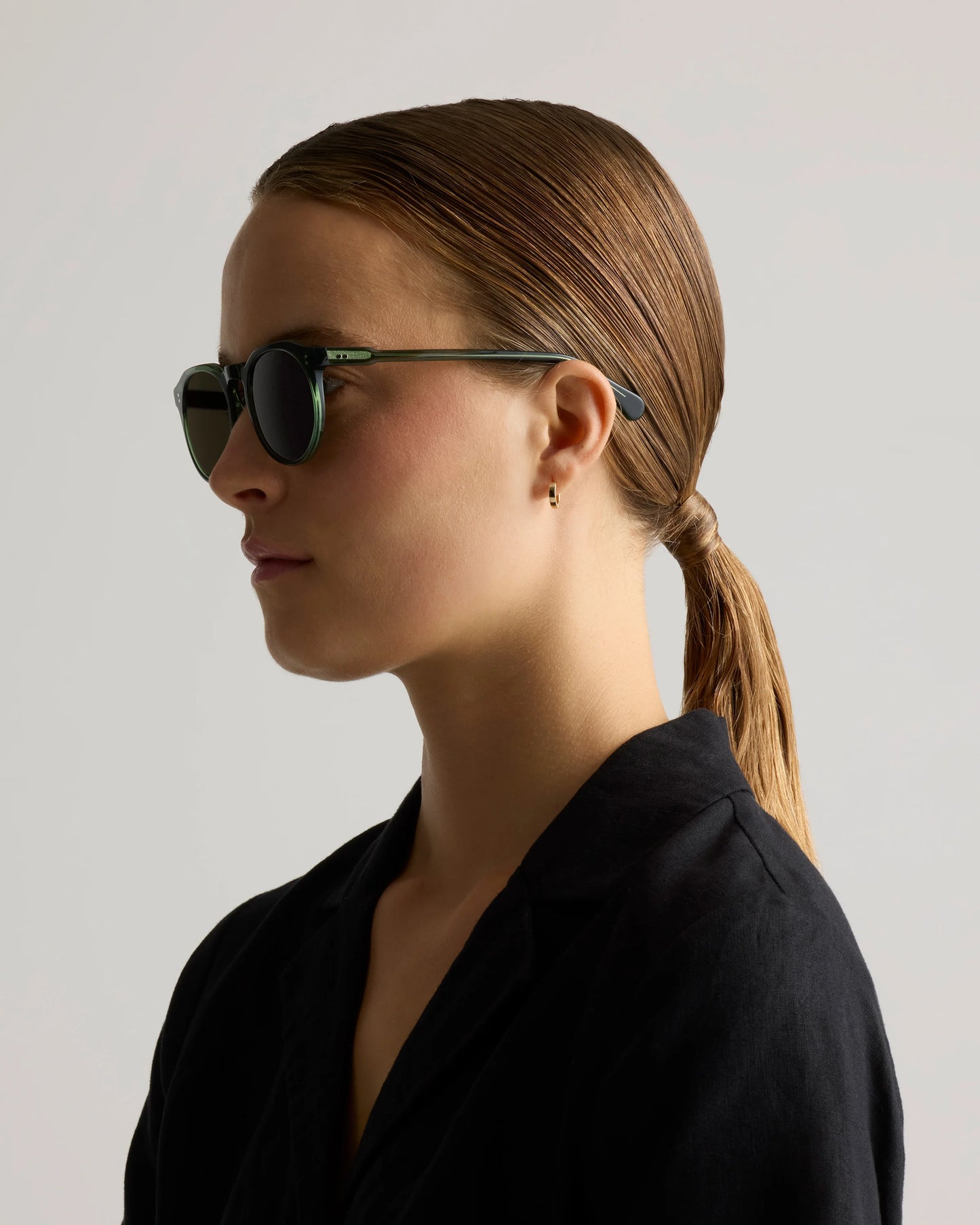 Tahiti Polarized Acetate Sunglasses - One Size / Clear Taupe with Brown lens