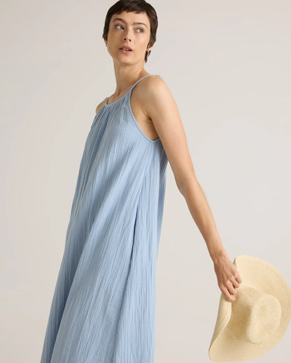 100% Organic Cotton Gauze Sleeveless Maxi Dress - XS / Spiced Orange