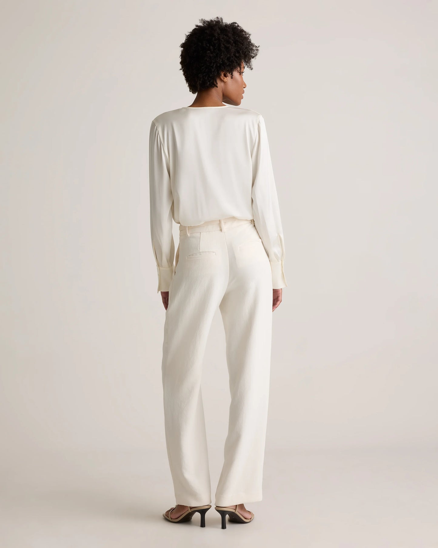 Washable Stretch Silk Surplice Bodysuit - XS / Moonstone Blue