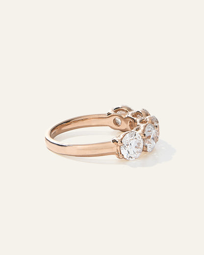 Lab Grown Diamond Five Stone Band - 4 / Yellow Gold