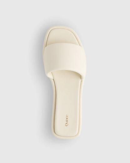 Italian Leather Slide Sandal - 5 / Bone