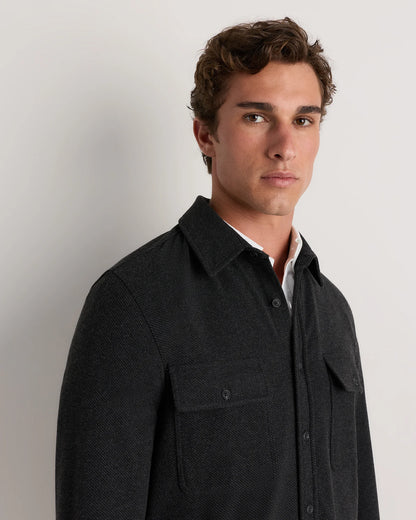 Stretch Sweater Fleece Shirt - S / Off-White