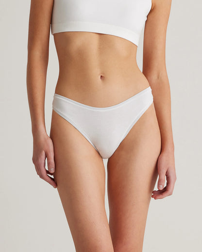 Organic Cotton High-Cut Thong (6-pack) - XS / Black/Soft White/Ocean