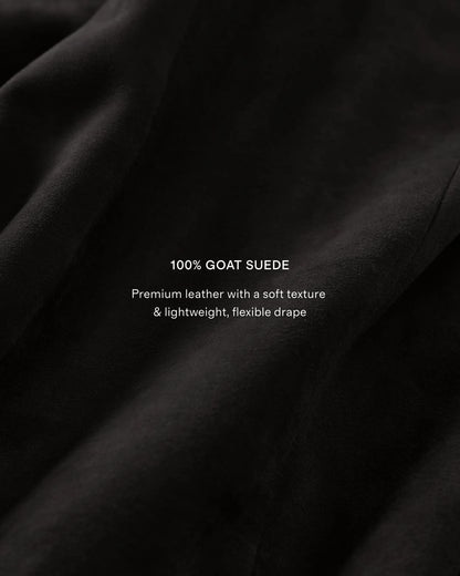 100% Suede Bomber Jacket - XS / True Black