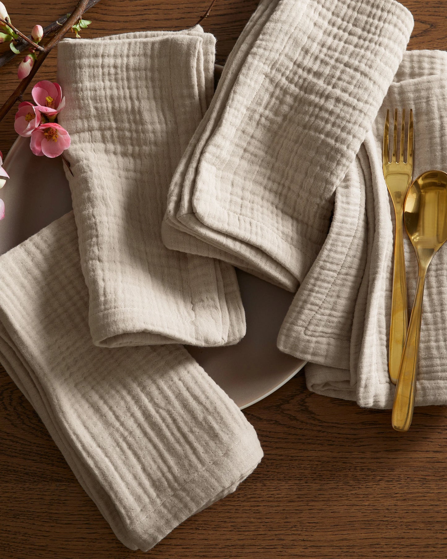 Organic Cotton Gauze Napkins (Set of 8) - One Size / Chocolate