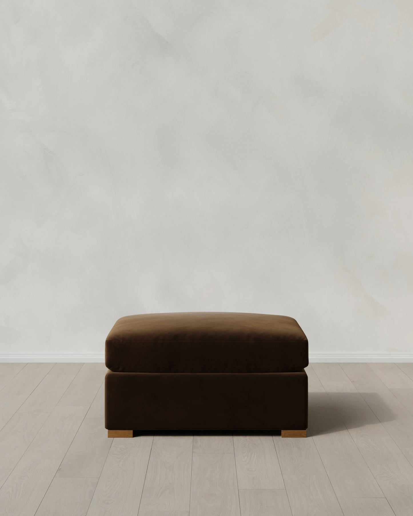 Hollis Slope Arm Ottoman in Performance Velvet - 37" / Taupe