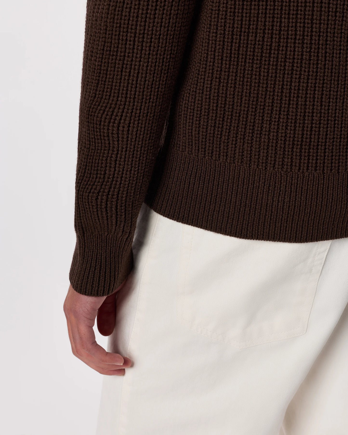 Australian Merino Wool Half Zip Sweater - S / Heather Bone