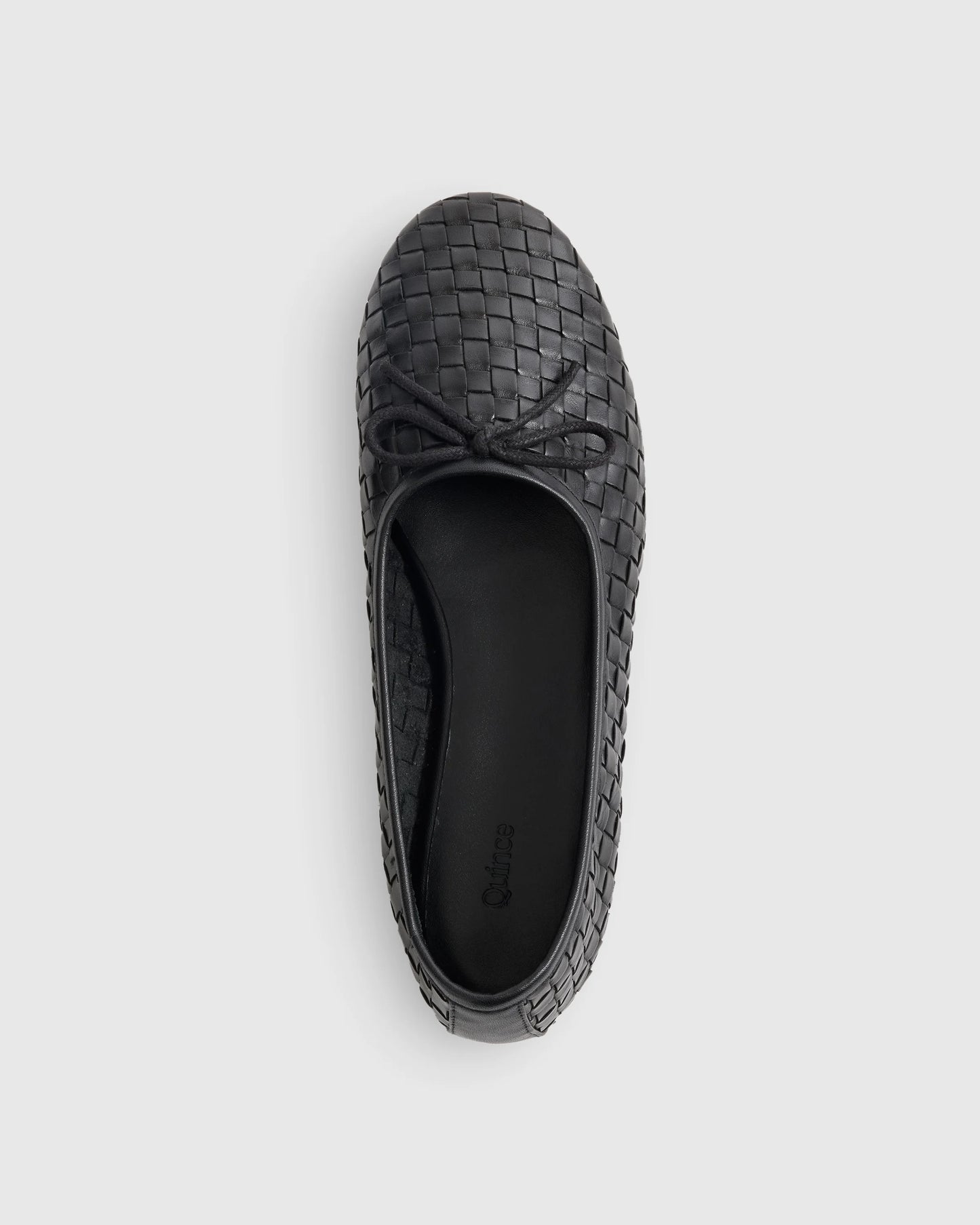 Italian Leather Handwoven Ballet Flat - 5 / Black