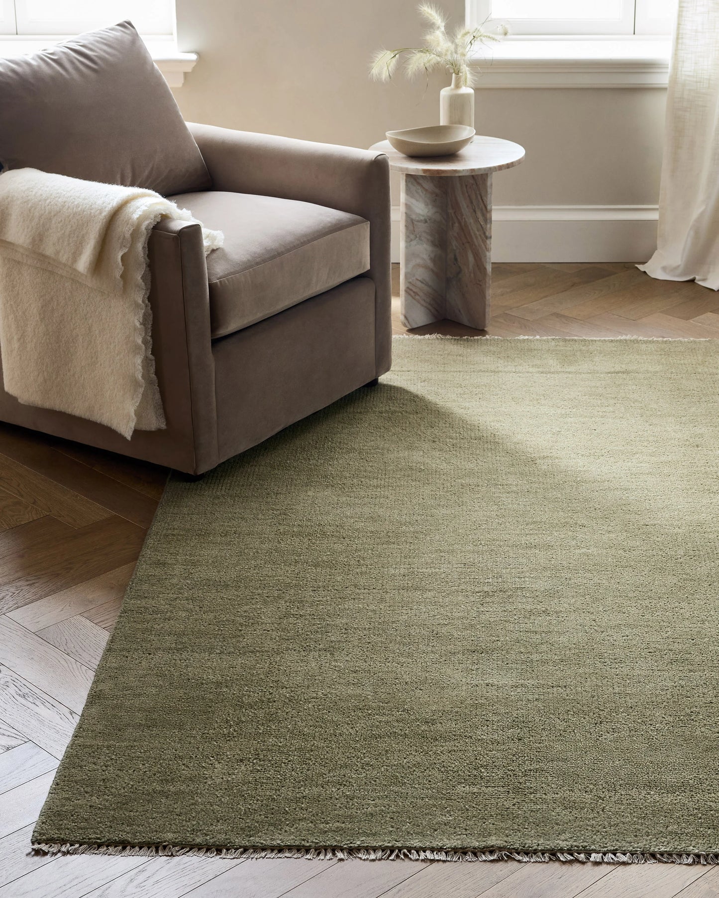 Lee Hand-Knotted Wool Rug - 5' x 8' / Oat