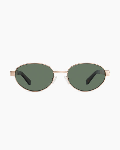 Monaco Polarized Stainless Steel Sunglasses - One Size / Gold with Green lens