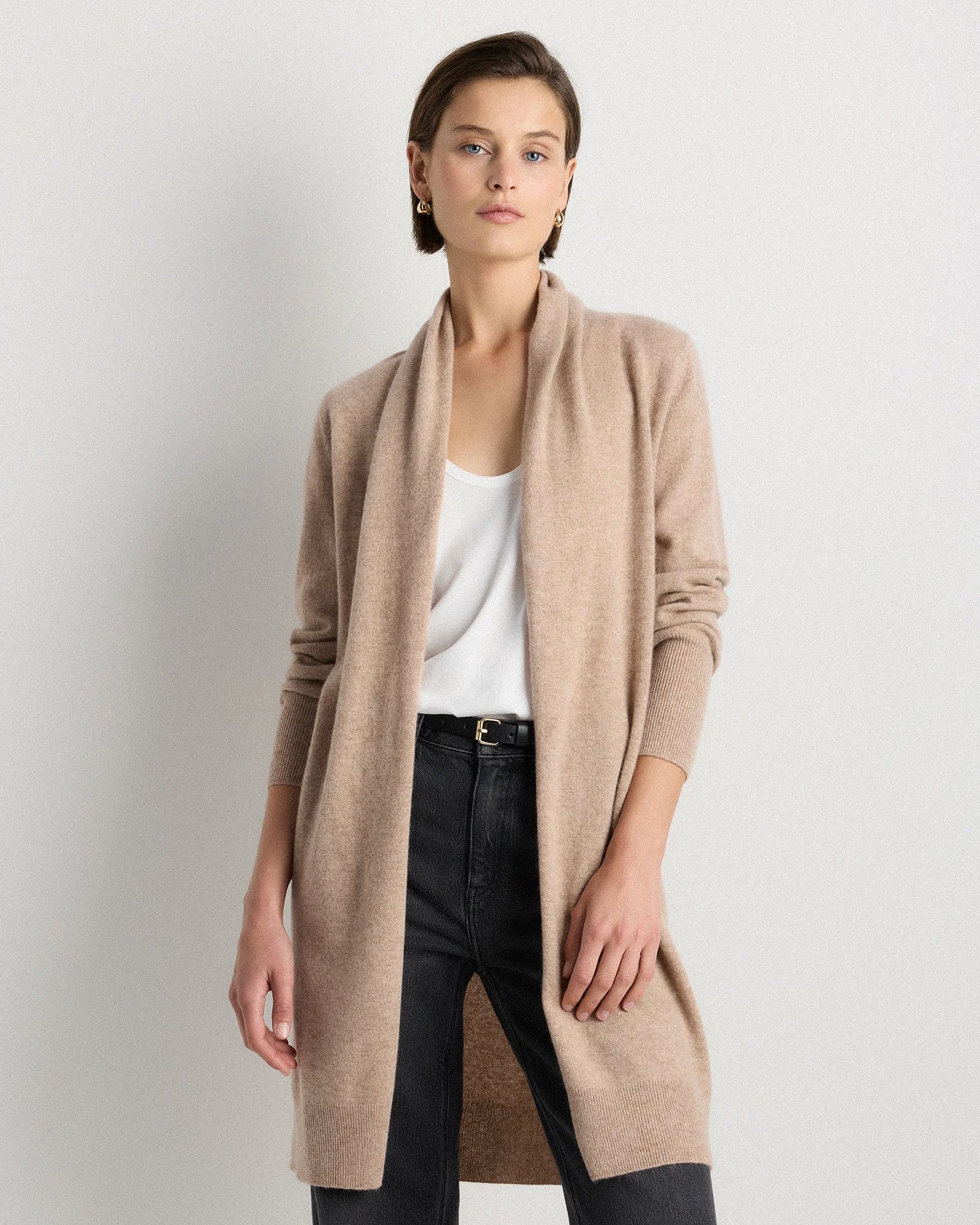Mongolian Cashmere Duster Cardigan Sweater - XS / Oatmeal