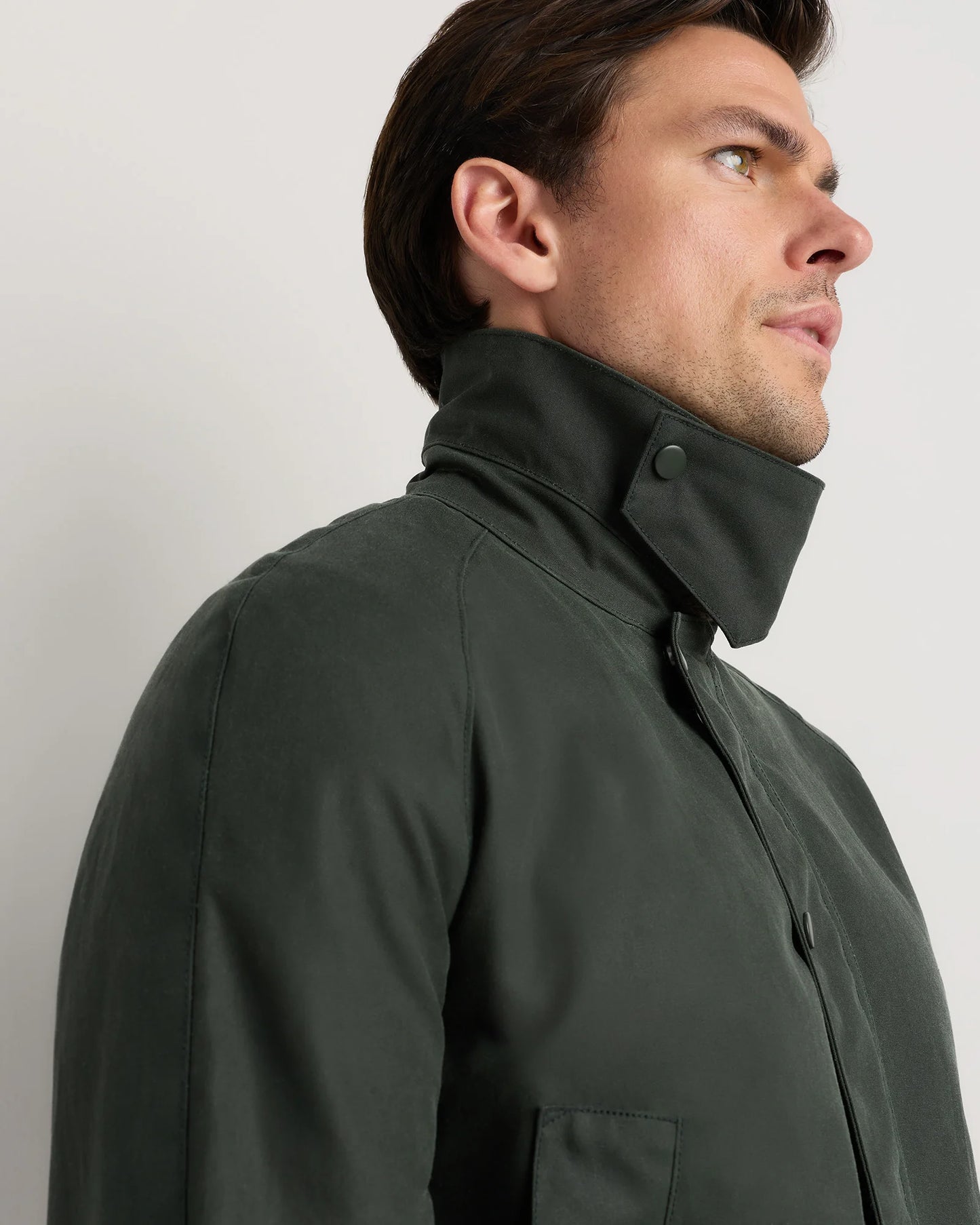 Organic Waxed Cotton Barn Jacket - S / Rustic Olive