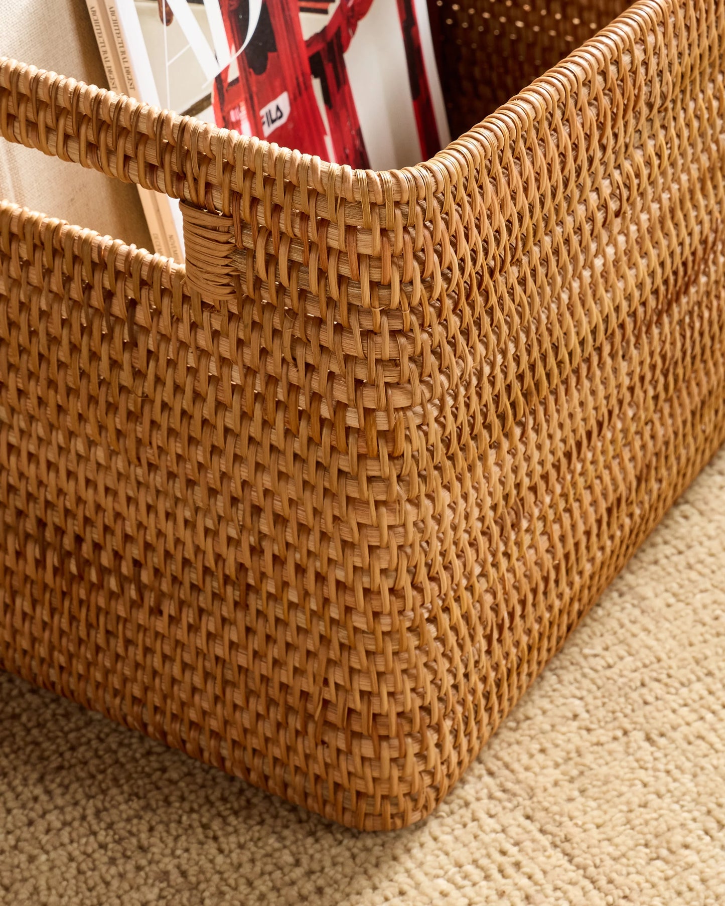 Handwoven Rattan Legal Size Storage Box - One Size / Natural