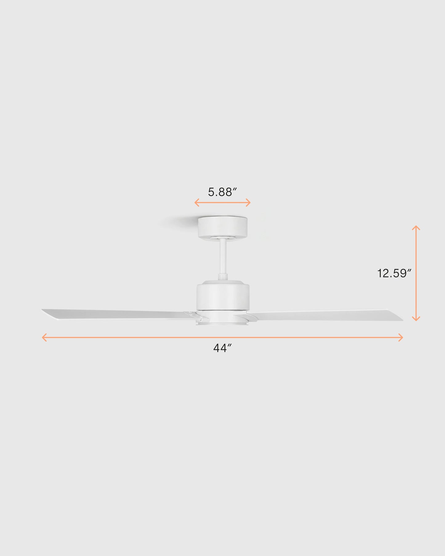 Minimalist Wood Blade Ceiling Fan - 44" / White