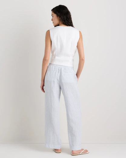 100% European Linen Wide Leg Pants - XS / Flax