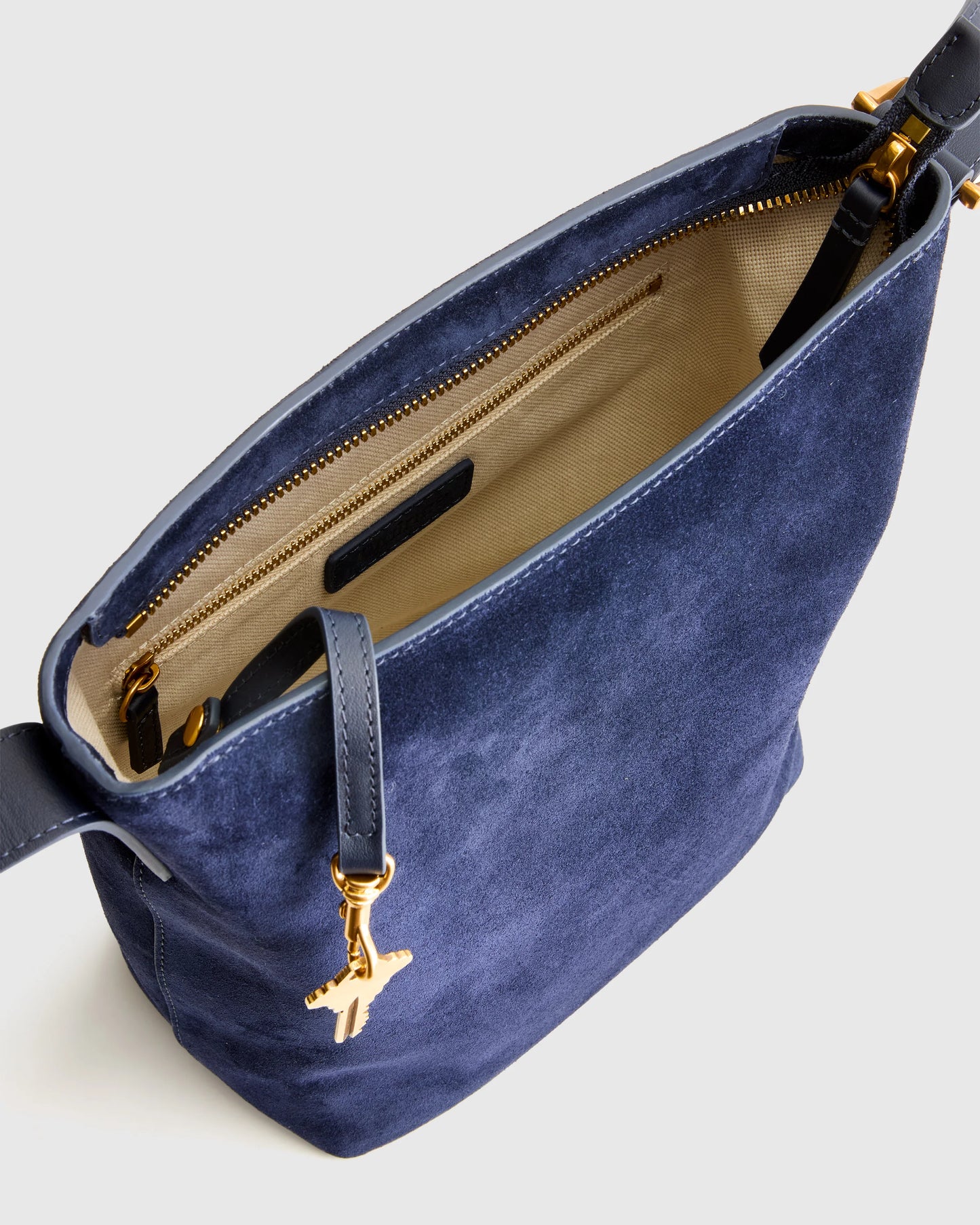 Italian Suede Bucket Crossbody - One Size / Sand