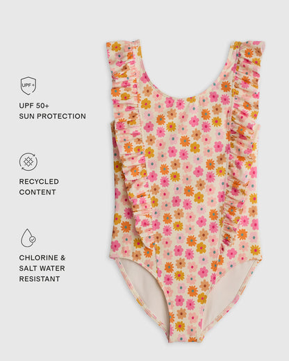 Ruffle One Piece Swimsuit - 6 / Soft Ditsy Floral