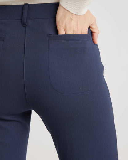 Ultra-Stretch Ponte Straight Leg 4-Pocket Pants - XS / Black