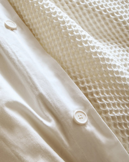 Organic Waffle Duvet Cover - Twin / White