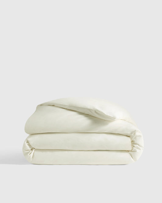 Organic Crisp Percale Duvet Cover - Twin / Ivory