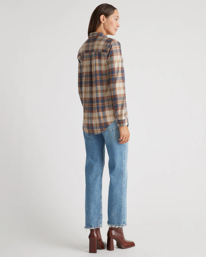 Stretch Sweater Fleece Shirt - XS / Navy/Red/Yellow Check