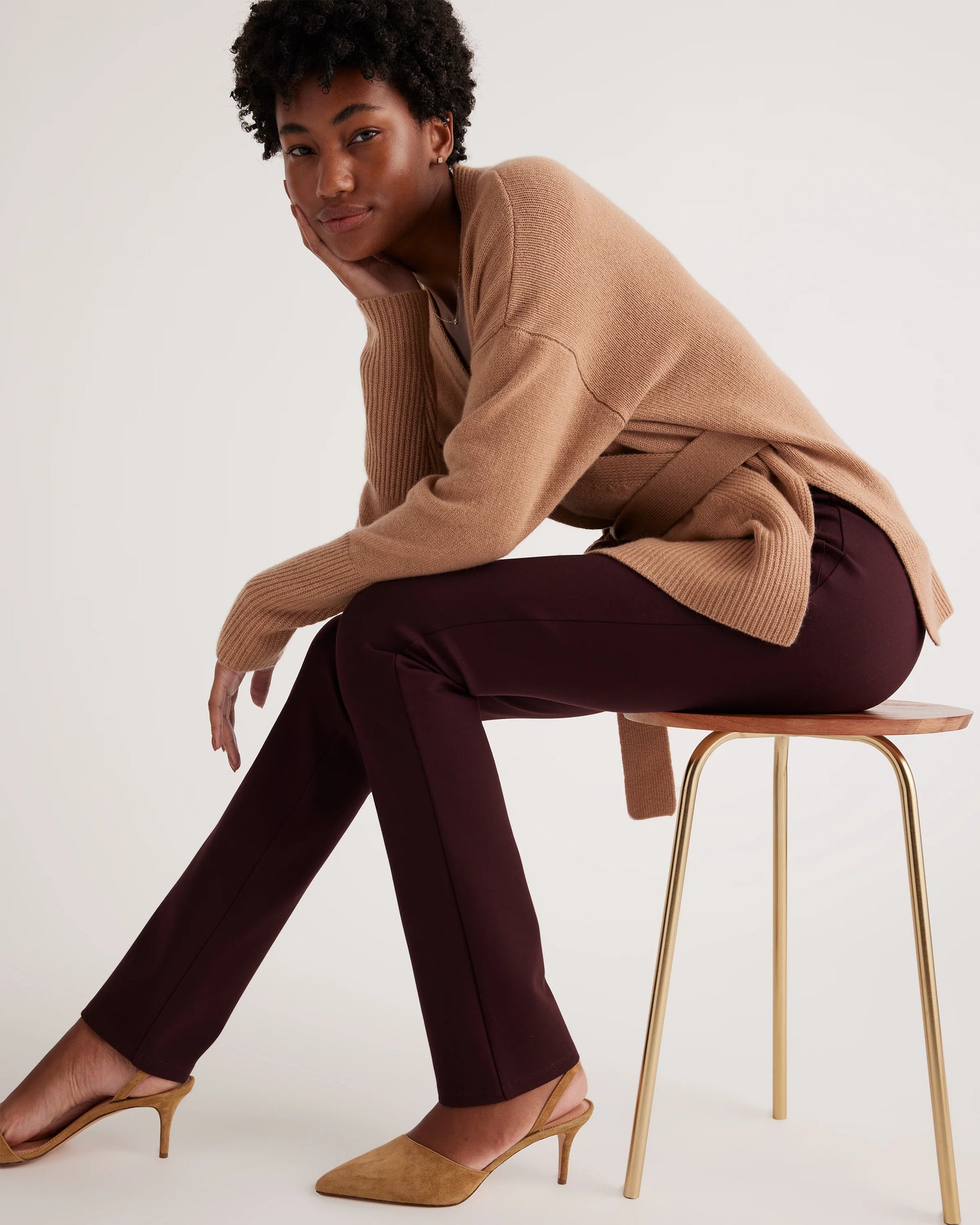 Ultra-Stretch Ponte Straight Leg Pants - XS / Morel Grey