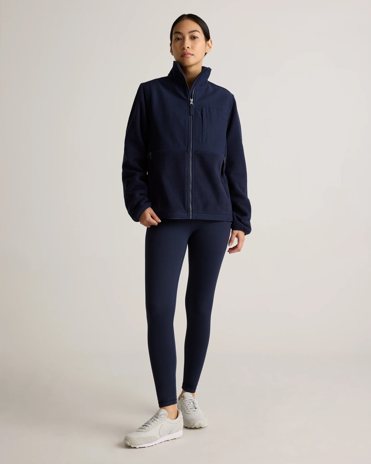 Polar Fleece Full-Zip Jacket - XS / Gravel/Bold Black