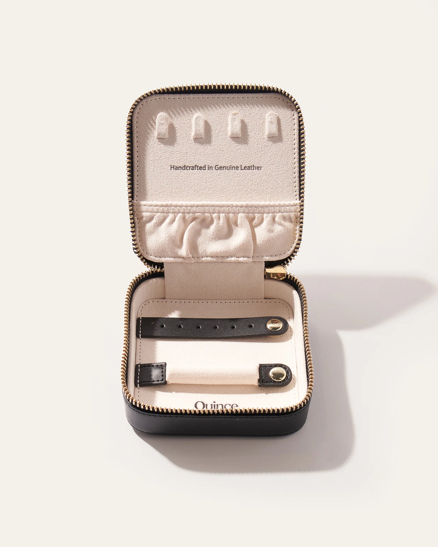 Leather Jewelry Travel Case - One Size / Black