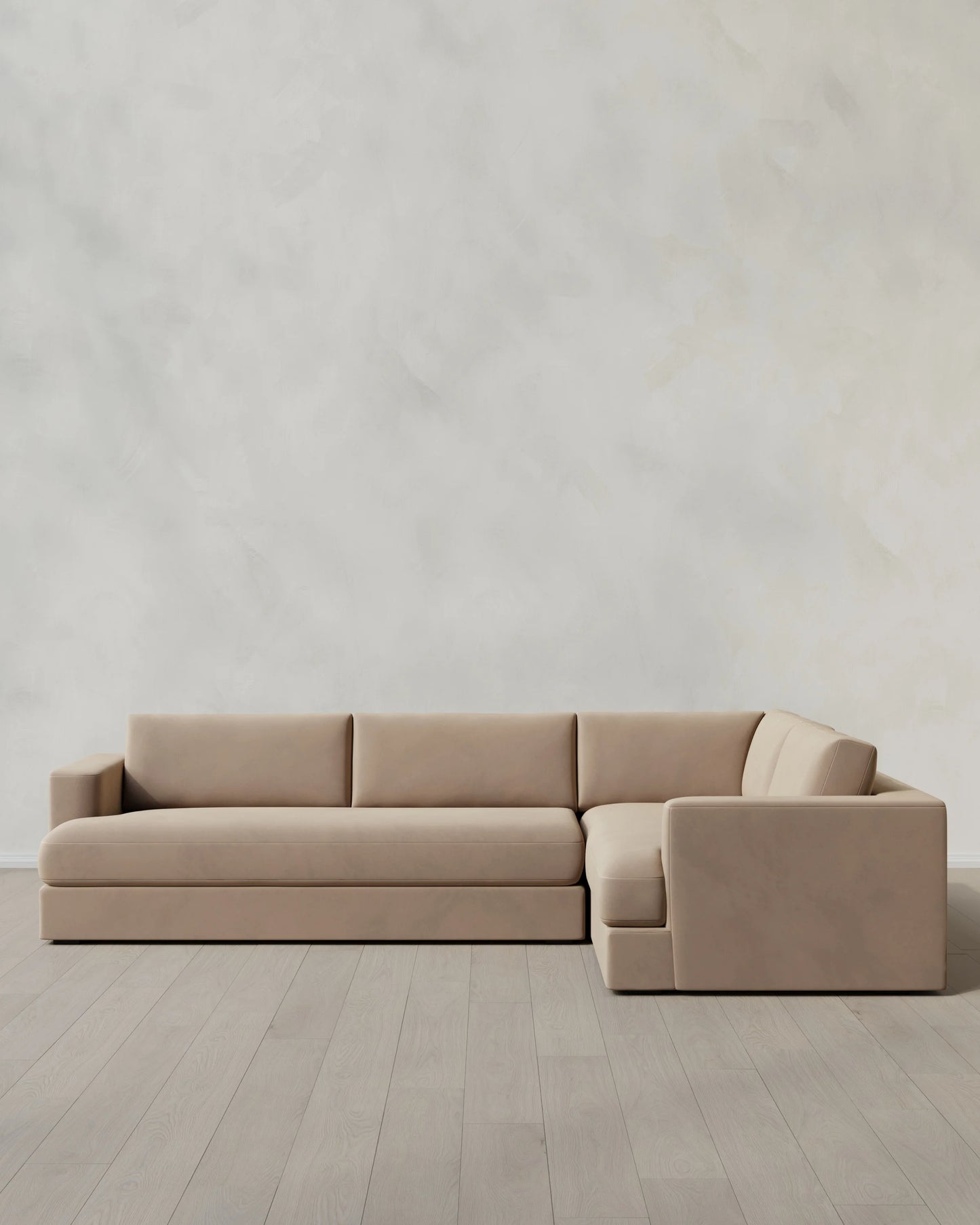 Sierra Curved Arm L Sectional in Performance Velvet - Right Arm / Sable