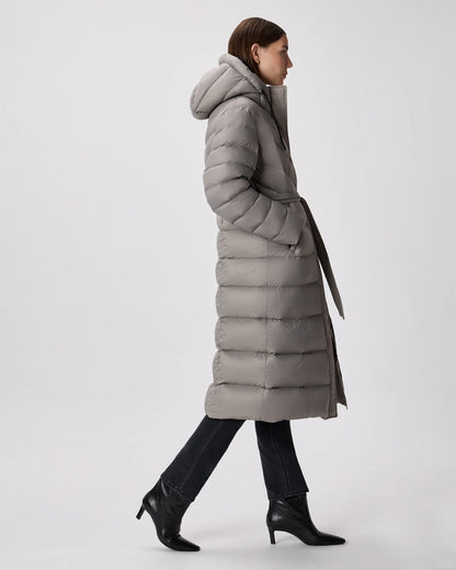 Responsible Down Belted Puffer Maxi Coat - XS / Morel Grey