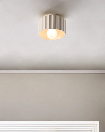 Scalloped Ceramic Flush Mount / Sconce - 8" / Natural