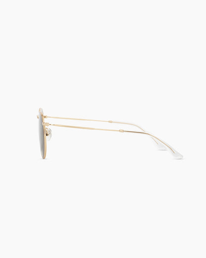 Hugo Polarized Stainless Steel Sunglasses - One Size / Gold with Green lens