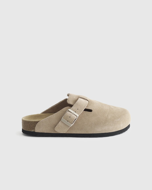 Water Repellent Suede Clog Mule - 5 / Dune