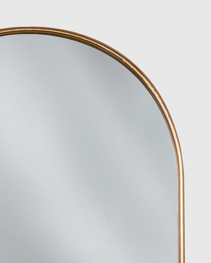 Arched Metal Framed Wall Mirror - One Size / Silver Metal Frame