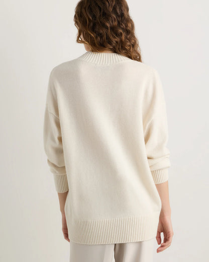 Mongolian Cashmere Oversized V-Neck Sweater - XS / Elk Brown