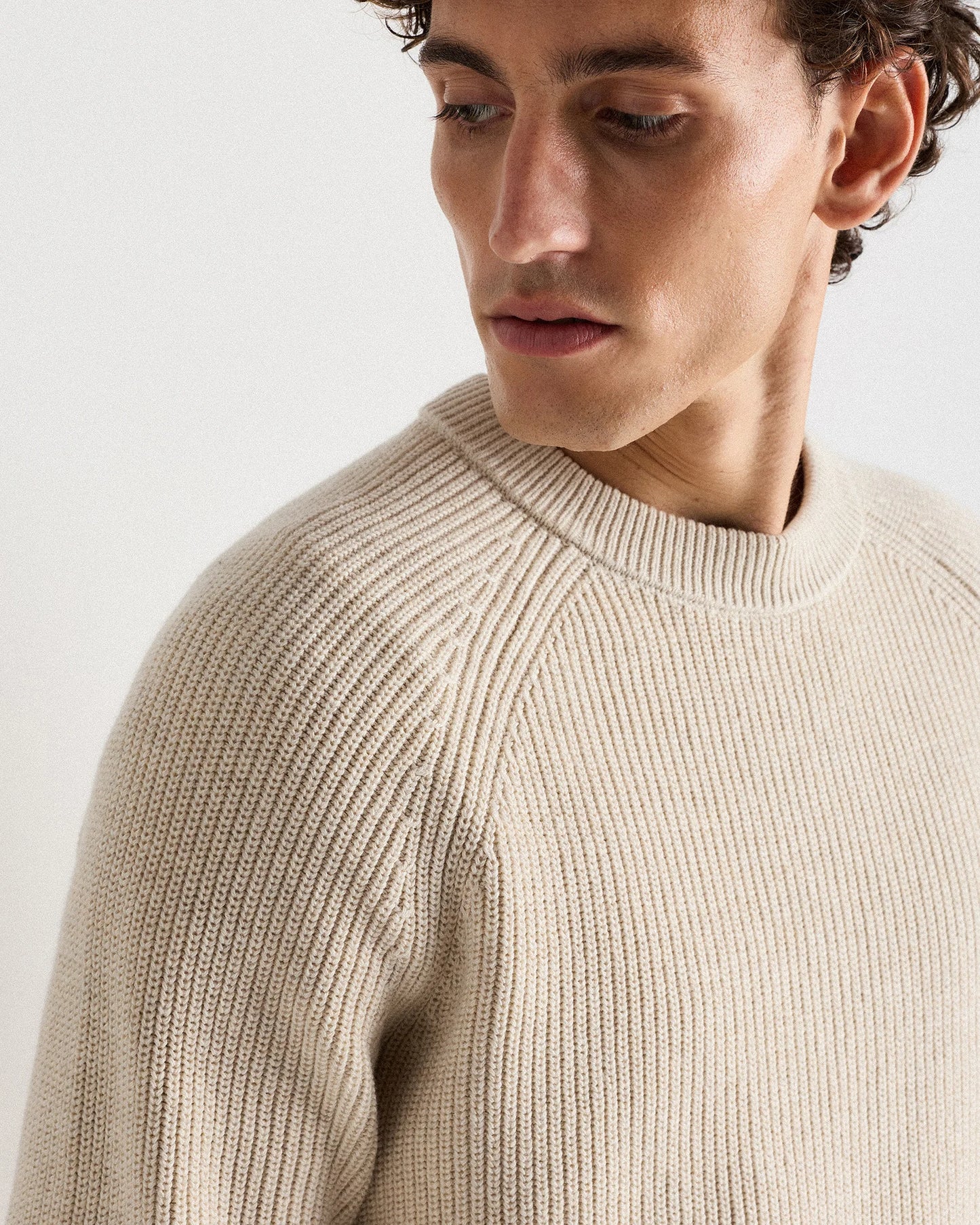 100% Organic Cotton Ribbed Crewneck Sweater - XS / Bahia Blue