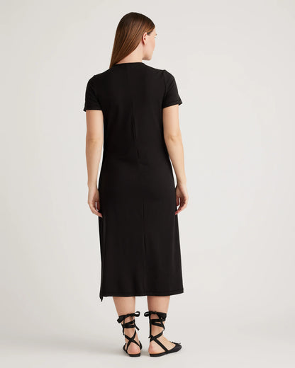 Bamboo Jersey Maternity & Nursing T-Shirt Dress - XS / Wine Tasting Red