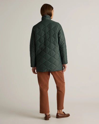 Featherless Quilted Long Puffer Jacket - XS / Silken White
