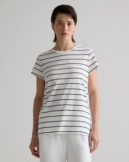 Cotton Modal Crew Neck Swing Tee - XS / White
