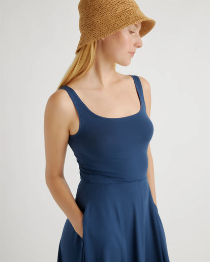 Tencel Jersey Fit & Flare Dress - XS / Dark Olive