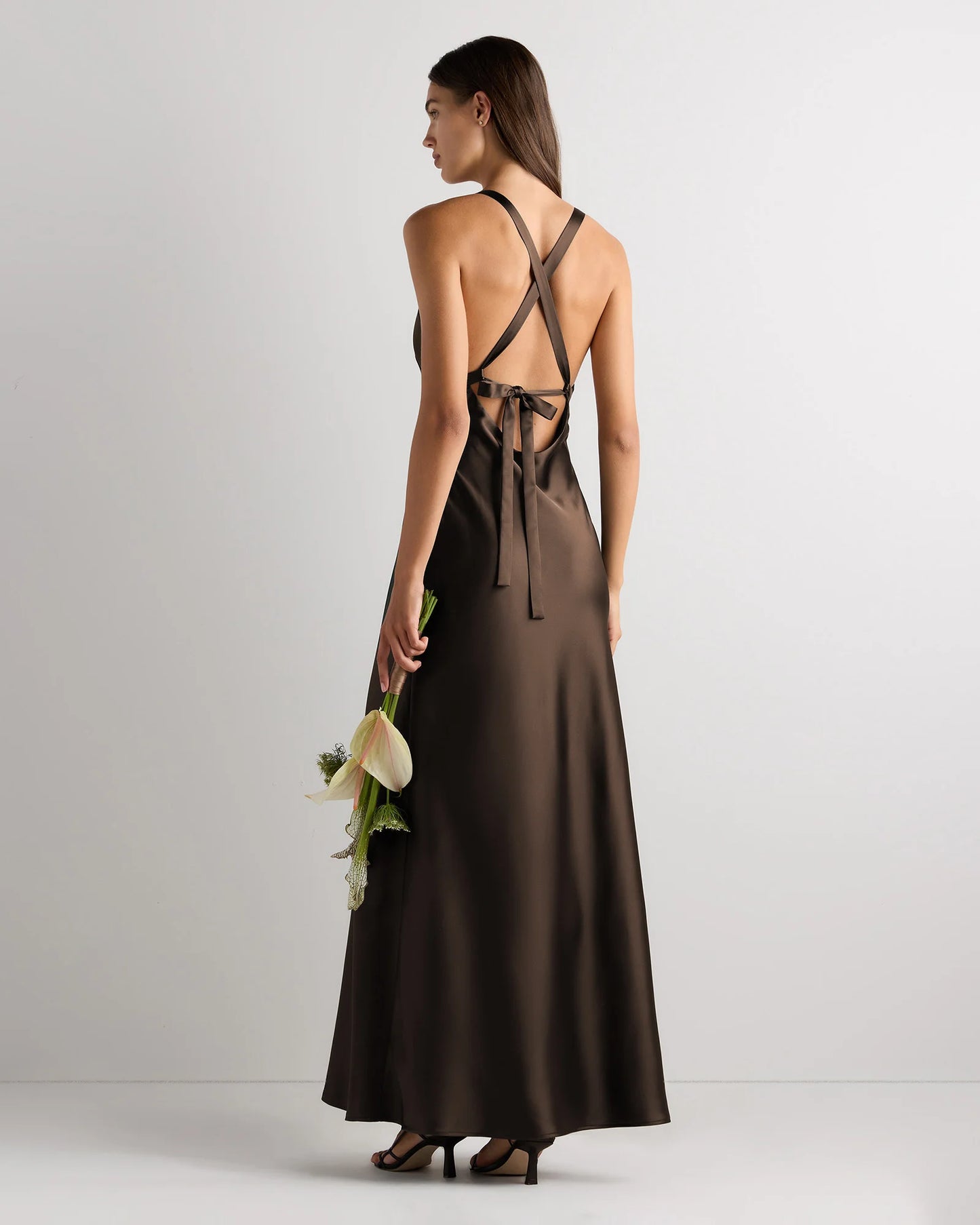 Bianca Stretch Satin Dress - 0 / Garden Sage Green