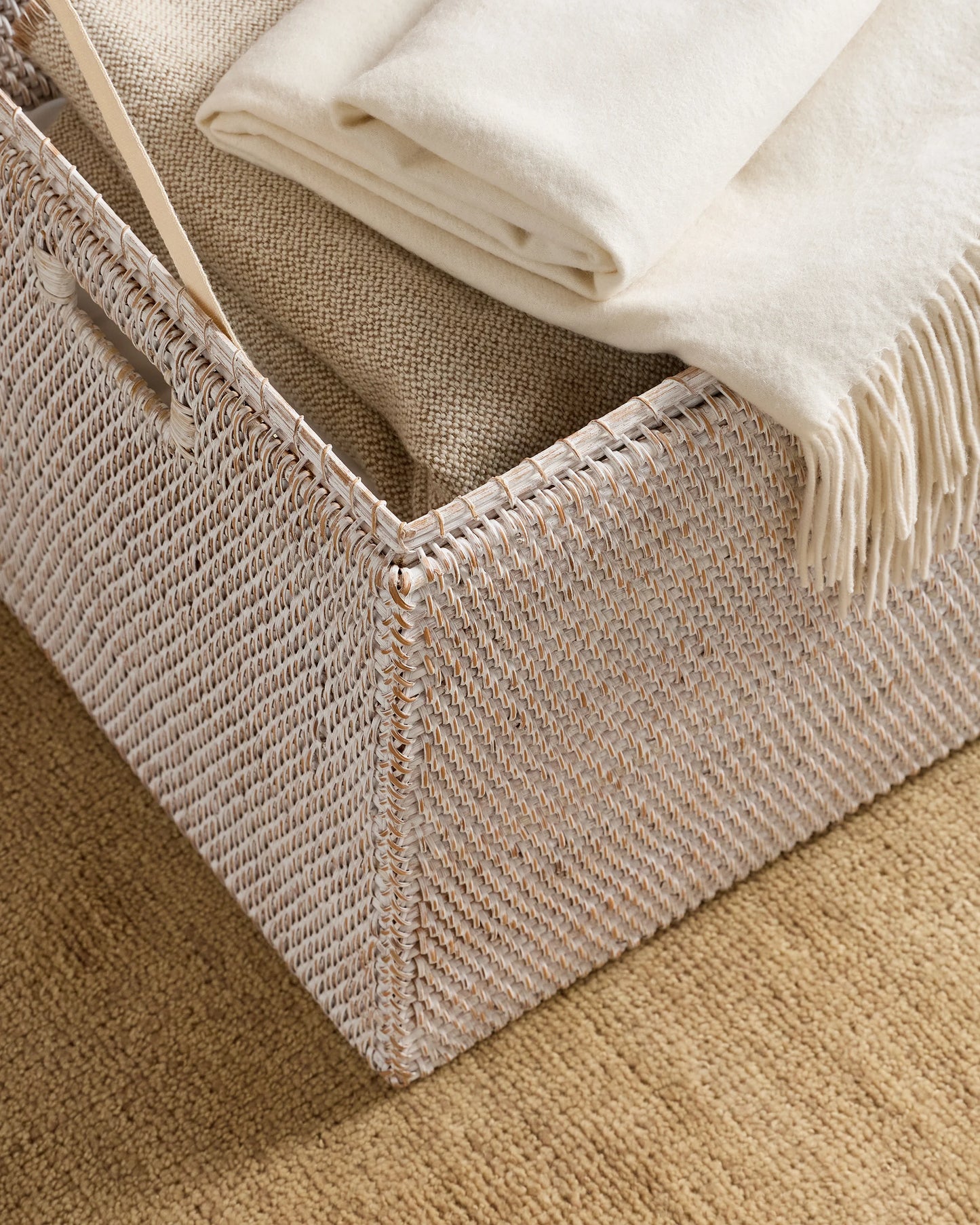 Handwoven Rattan Storage Chest - One Size / Natural