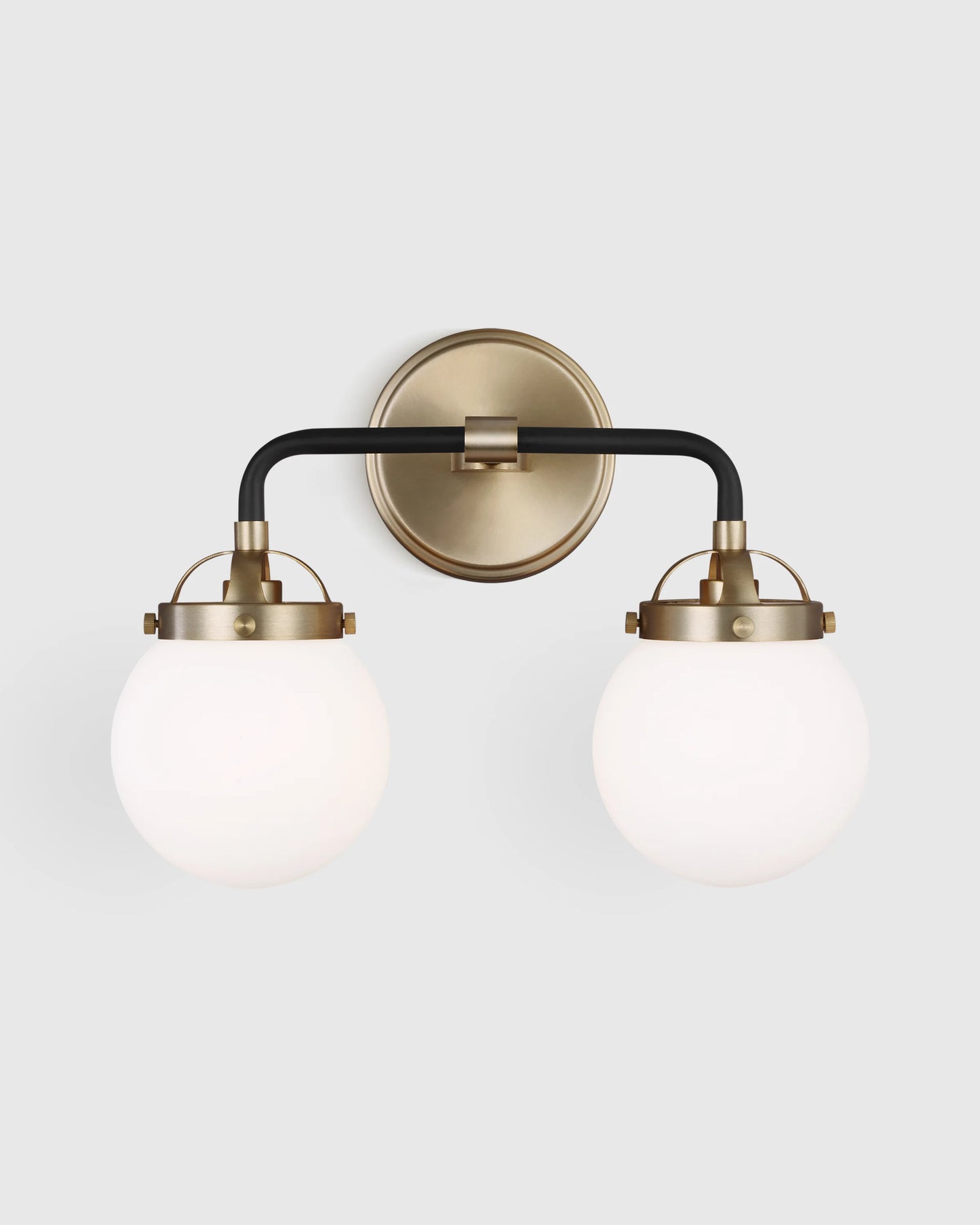 Double Globe Steel Sconce - One Size / Black