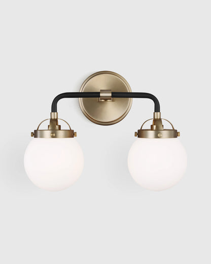 Double Globe Steel Sconce - One Size / Black